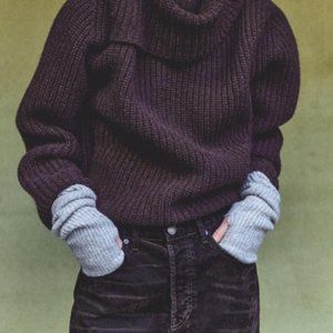 Zara Fingerless Ribbed Knit Gloves